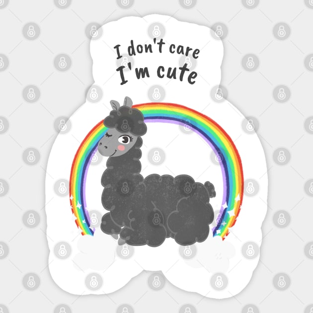 I dont care Im cute Sticker by MythicalShop